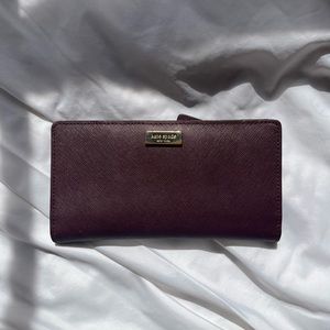 Maroon Kate Spade Bi fold wallet